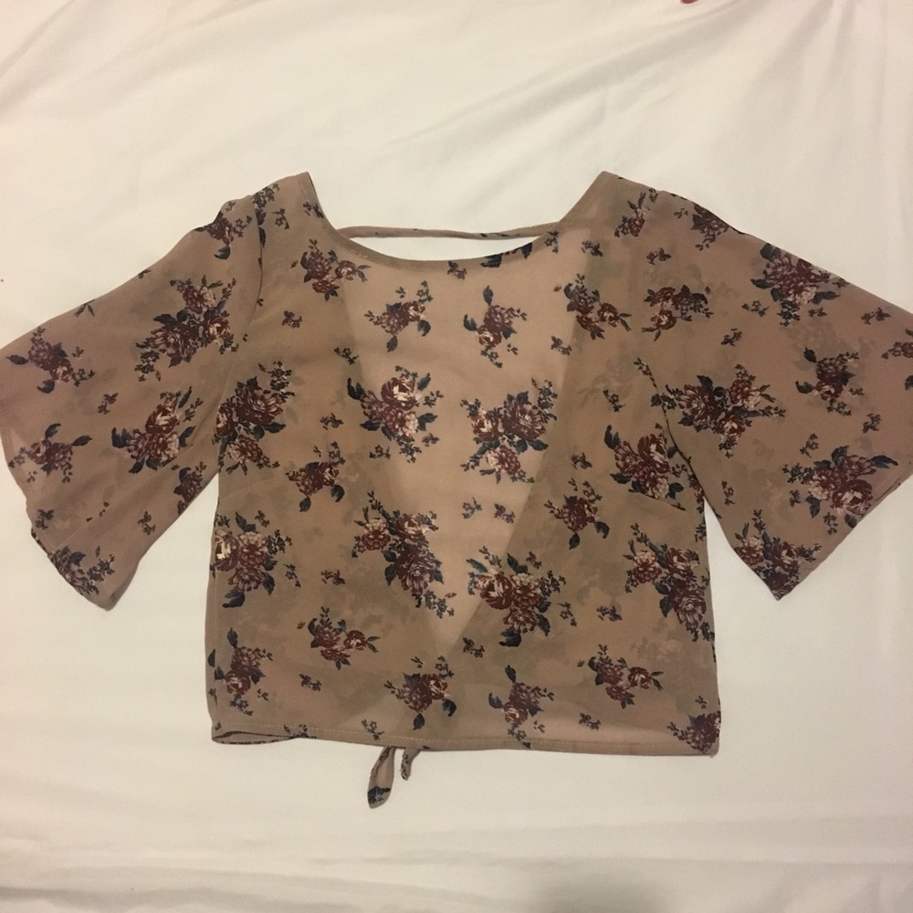 Floral Tie Back Crop Top